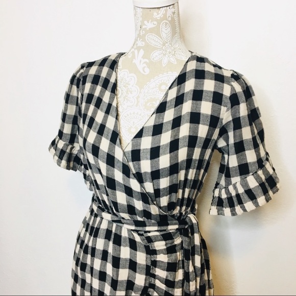 Isabella Sinclair XS Plaid Gingham Wrap Dress d907 - Picture 2 of 7